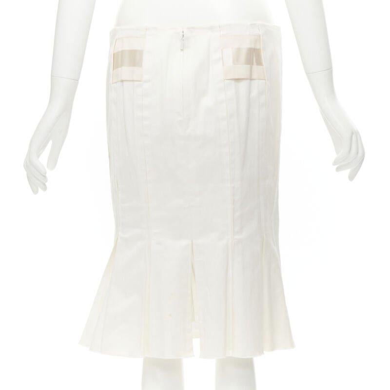 Donna GUCCI 2004 Vintage Tom Ford Gonna a pieghe costruita con pannelli in gros-grain in vendita
