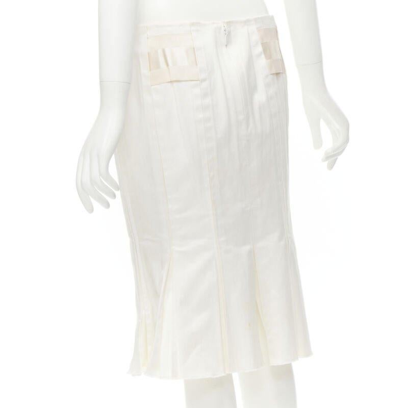 GUCCI 2004 Vintage Tom Ford Gonna a pieghe costruita con pannelli in gros-grain in vendita 1