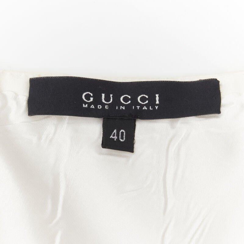 GUCCI 2004 Vintage Tom Ford Gonna a pieghe costruita con pannelli in gros-grain in vendita 4