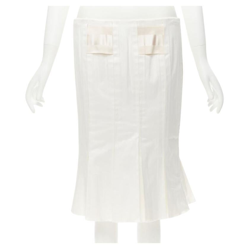 GUCCI 2004 Vintage Tom Ford Gonna a pieghe costruita con pannelli in gros-grain in vendita