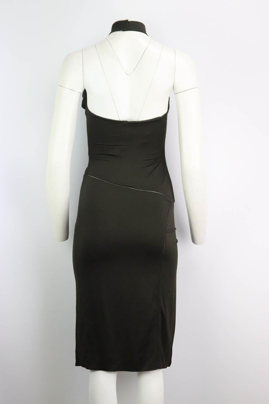 Gucci 2005 Vestido de punto con cuello redondo IT 40 UK 8 Negro