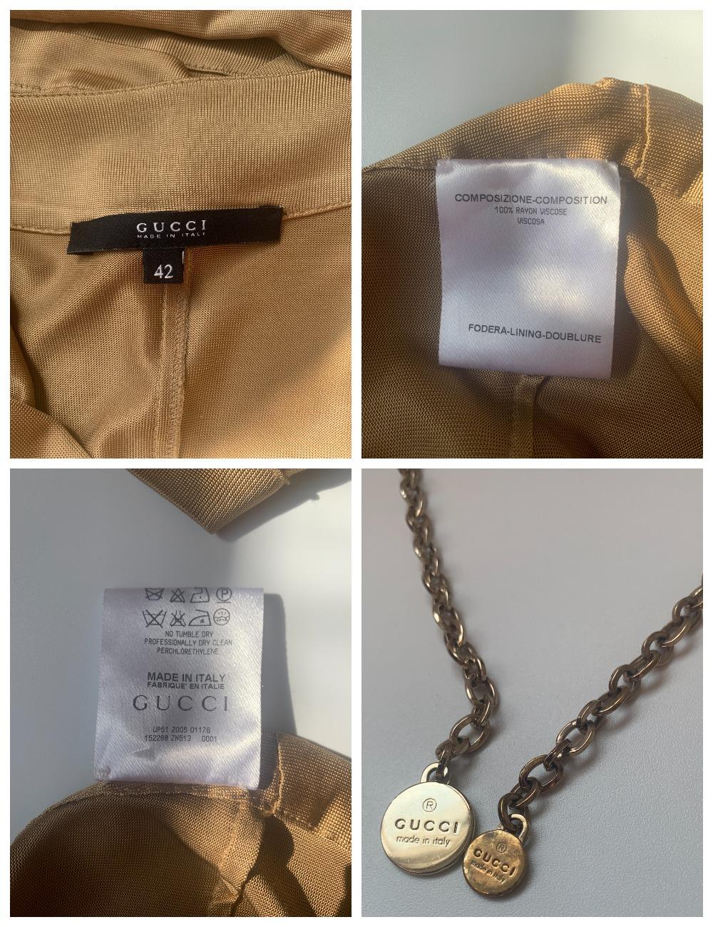 Gucci 2005 resort Body-con Gold Dress For Sale 2
