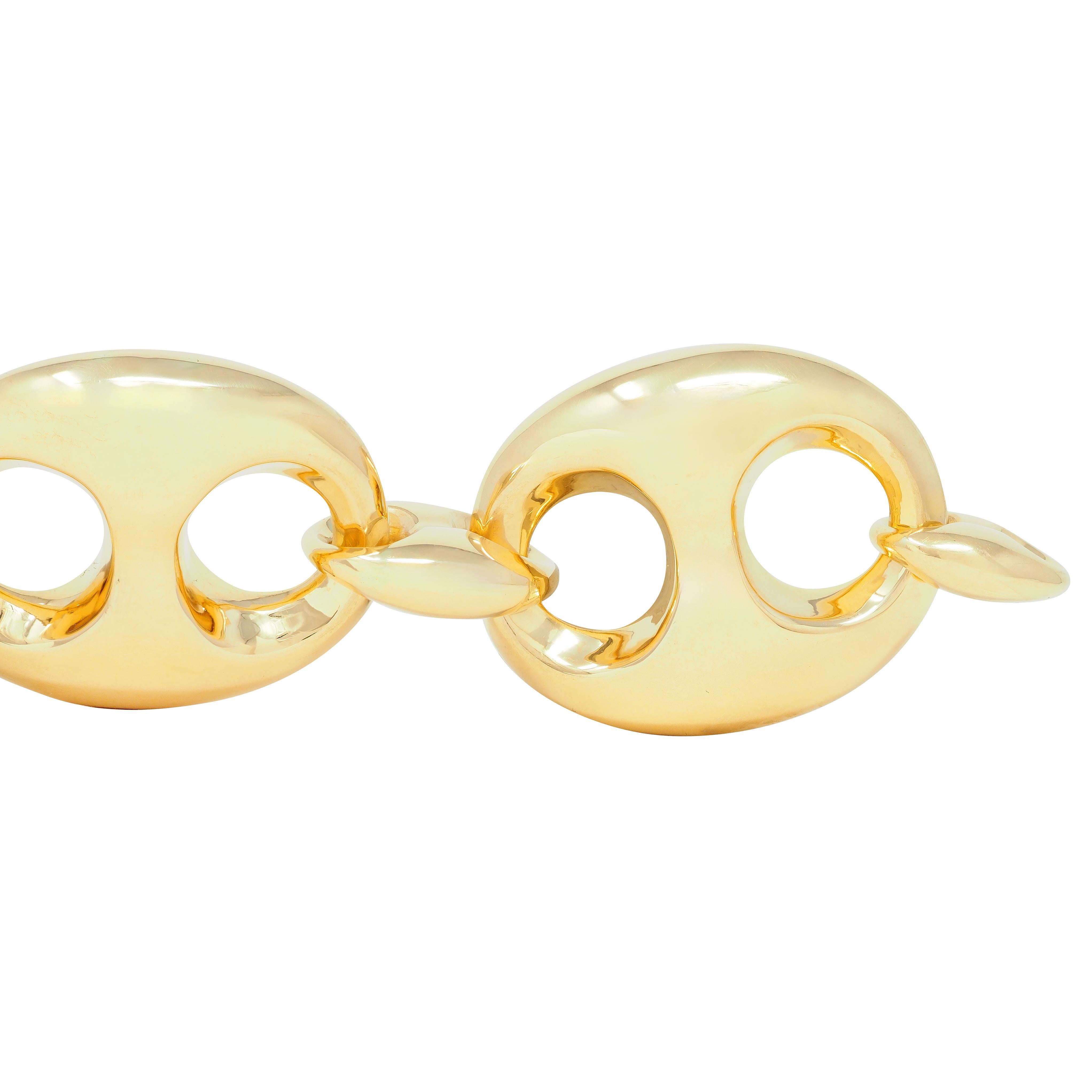 Gucci 2006 18 Karat Yellow Gold Puffed Mariner Link Bracelet 2