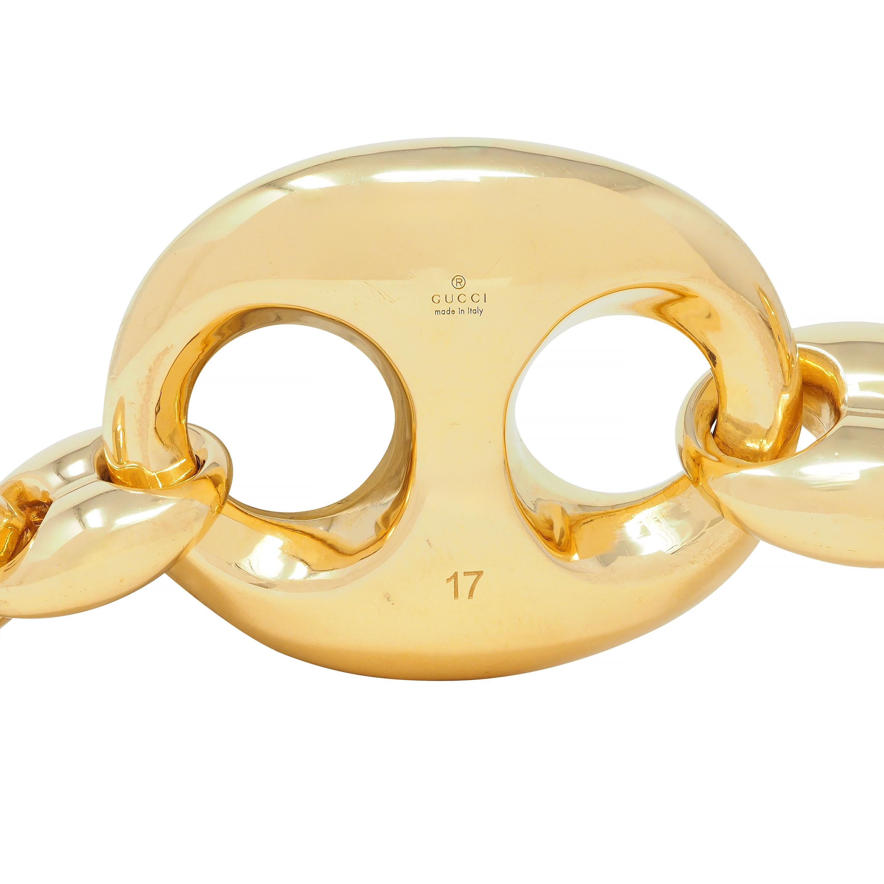 Gucci 2006 - Bracelet à maillons en or jaune 18 carats Marin soufflé 1