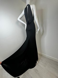 Gucci 2006 black jersey gown with crystal GG embellishments