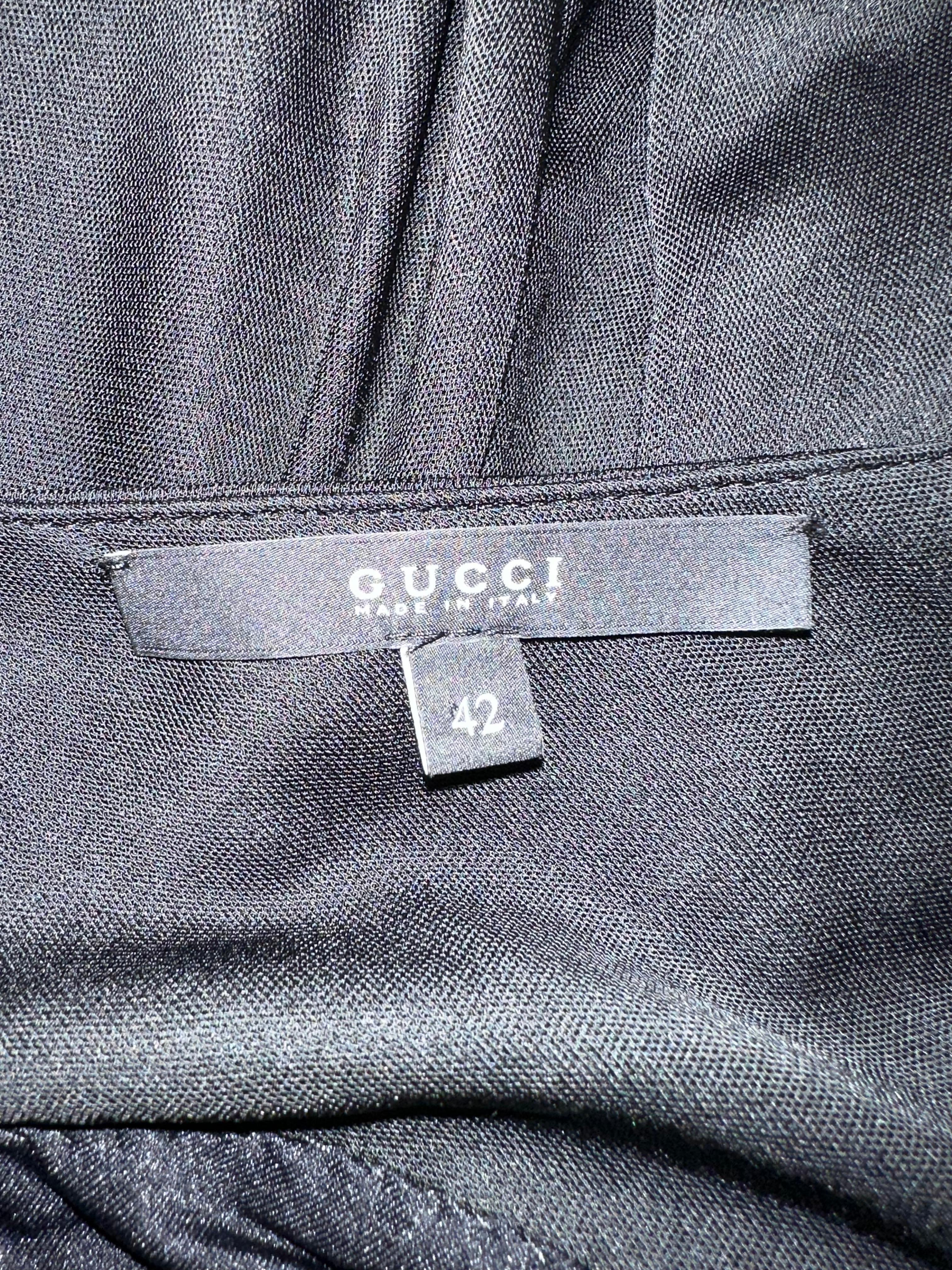 Gucci 2006 black jersey gown with crystal GG embellishments For Sale 1