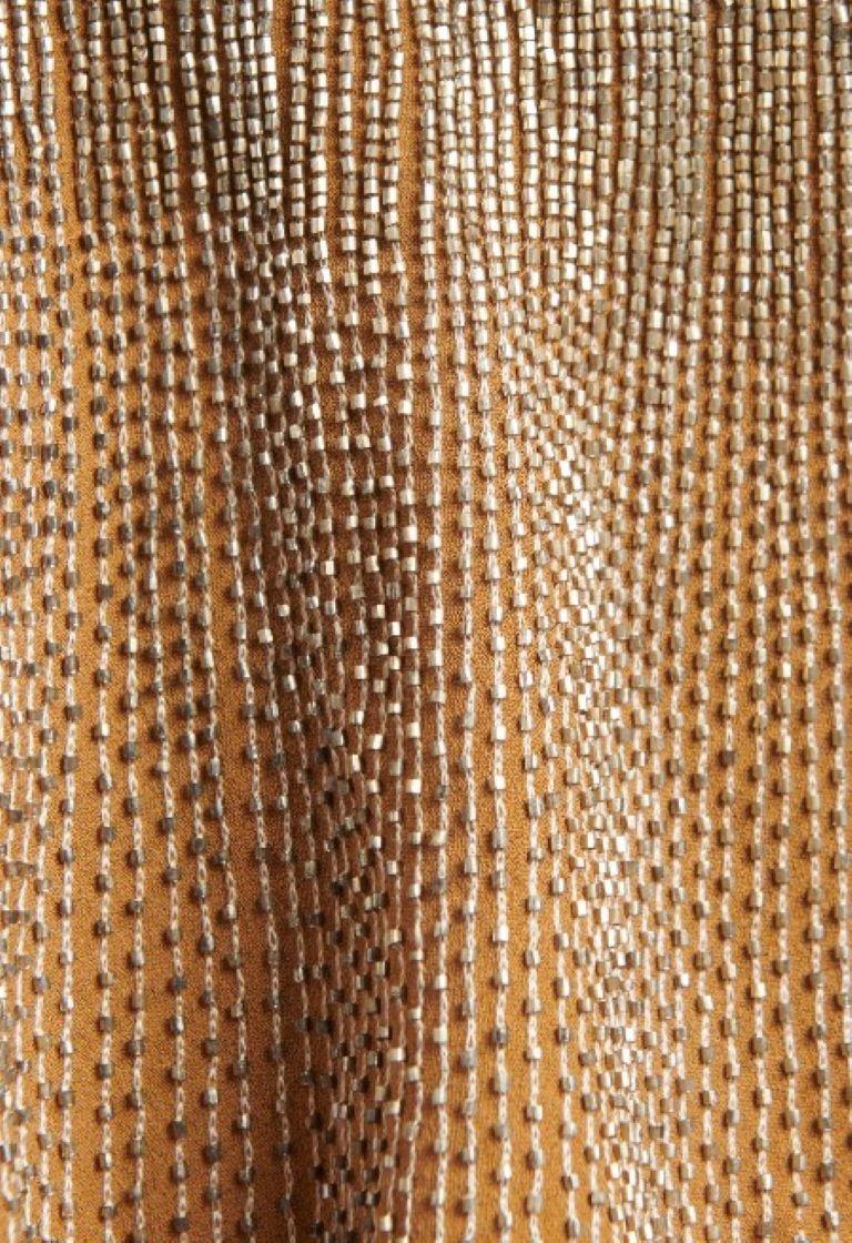 Gucci 2006 Caramel Silk Beaded One Shoulder Preowned Dress runway For Sale 8