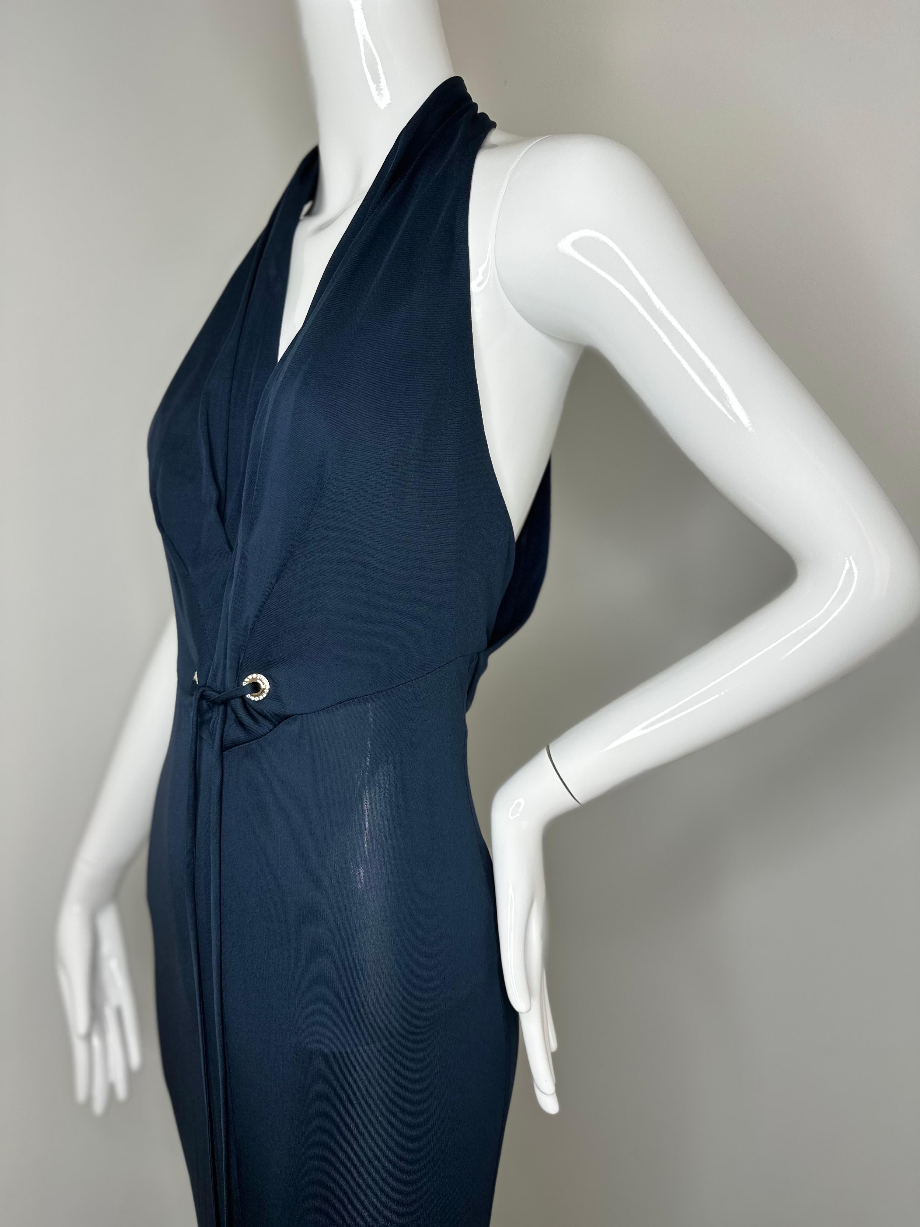 Gucci 2006 crystal GG navy gown maxi dress 1