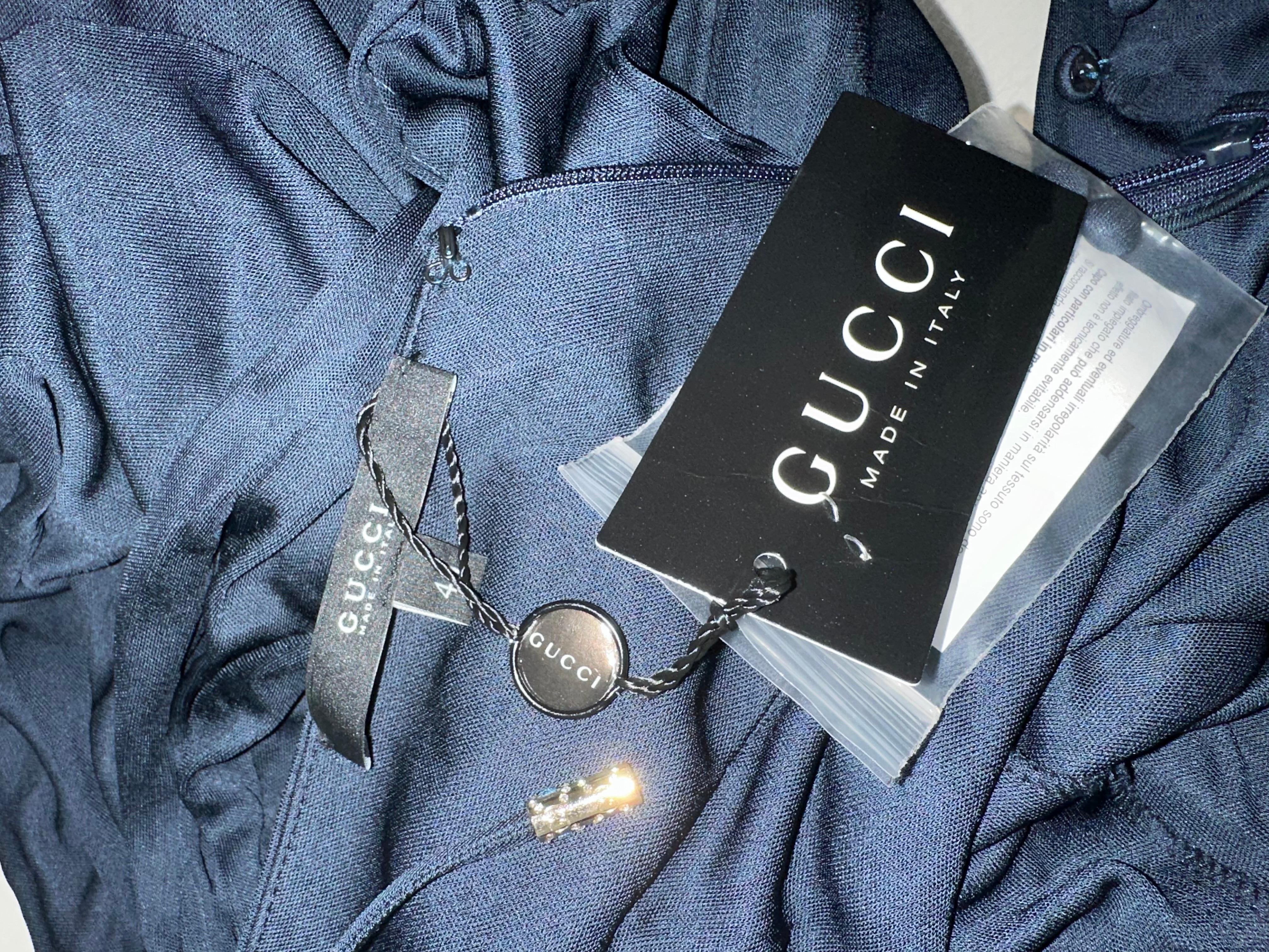 Gucci 2006 crystal GG navy gown maxi dress 3