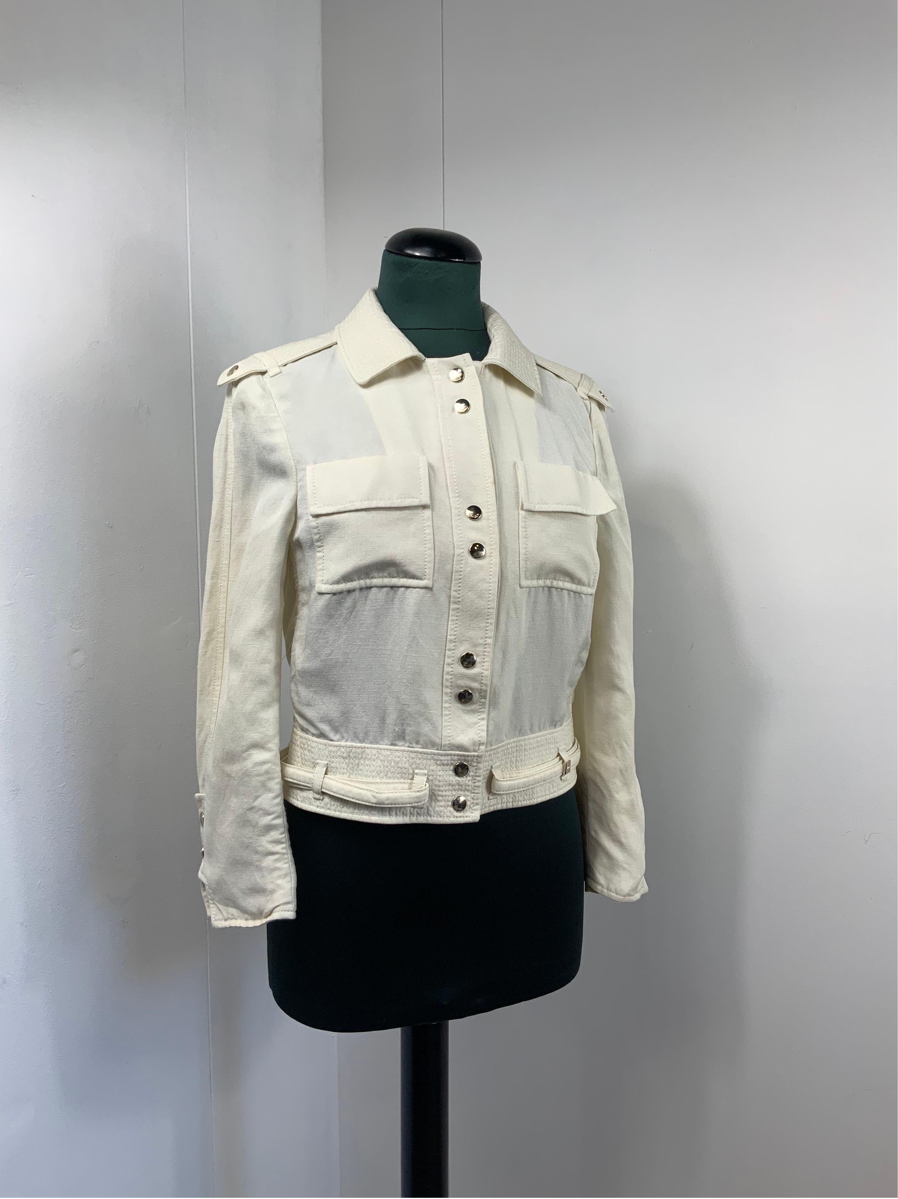 Gray Gucci 2006 linen and silk vintage Jacket For Sale