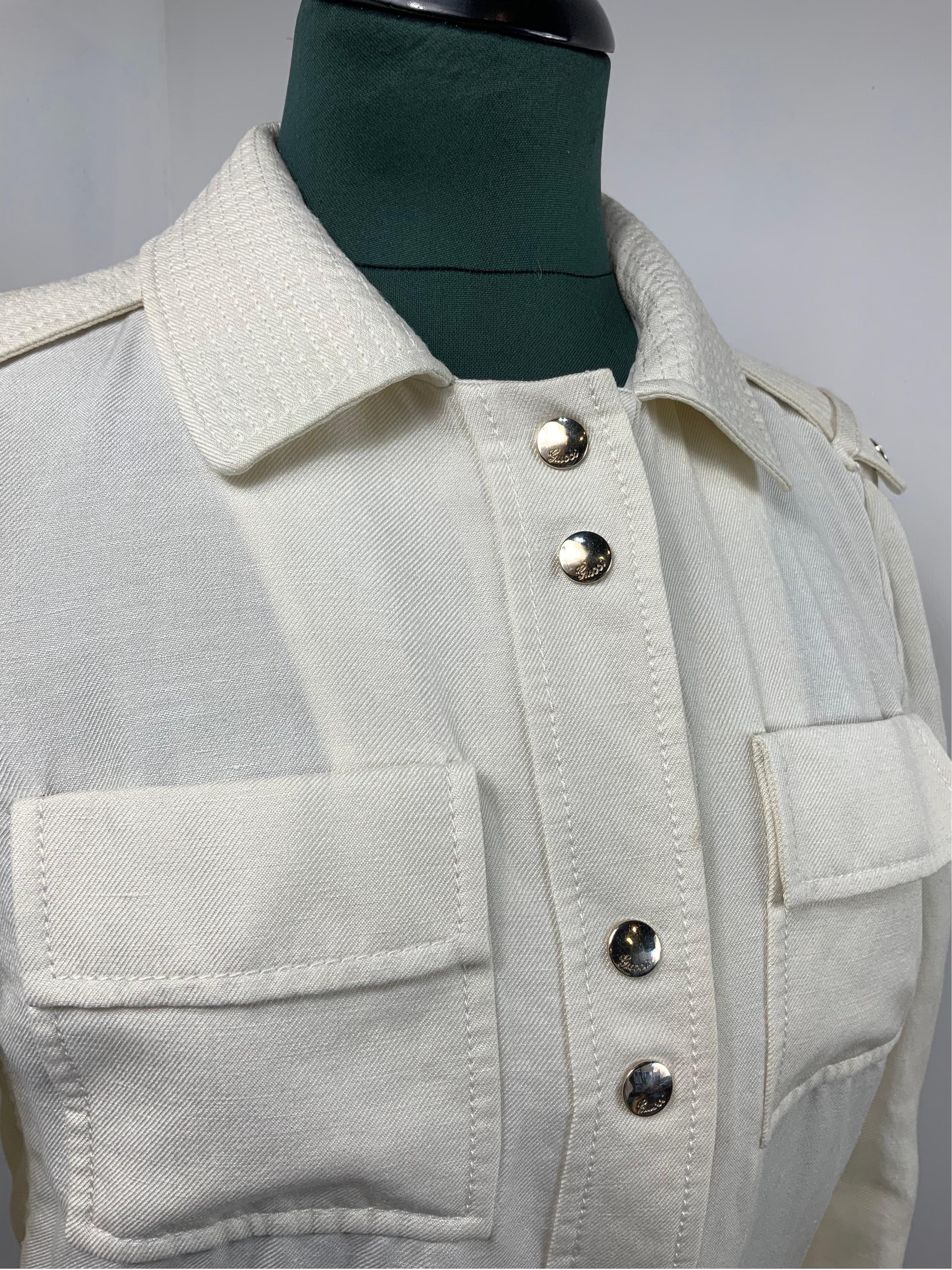 Gucci 2006 linen and silk vintage Jacket In Good Condition For Sale In Carnate, IT