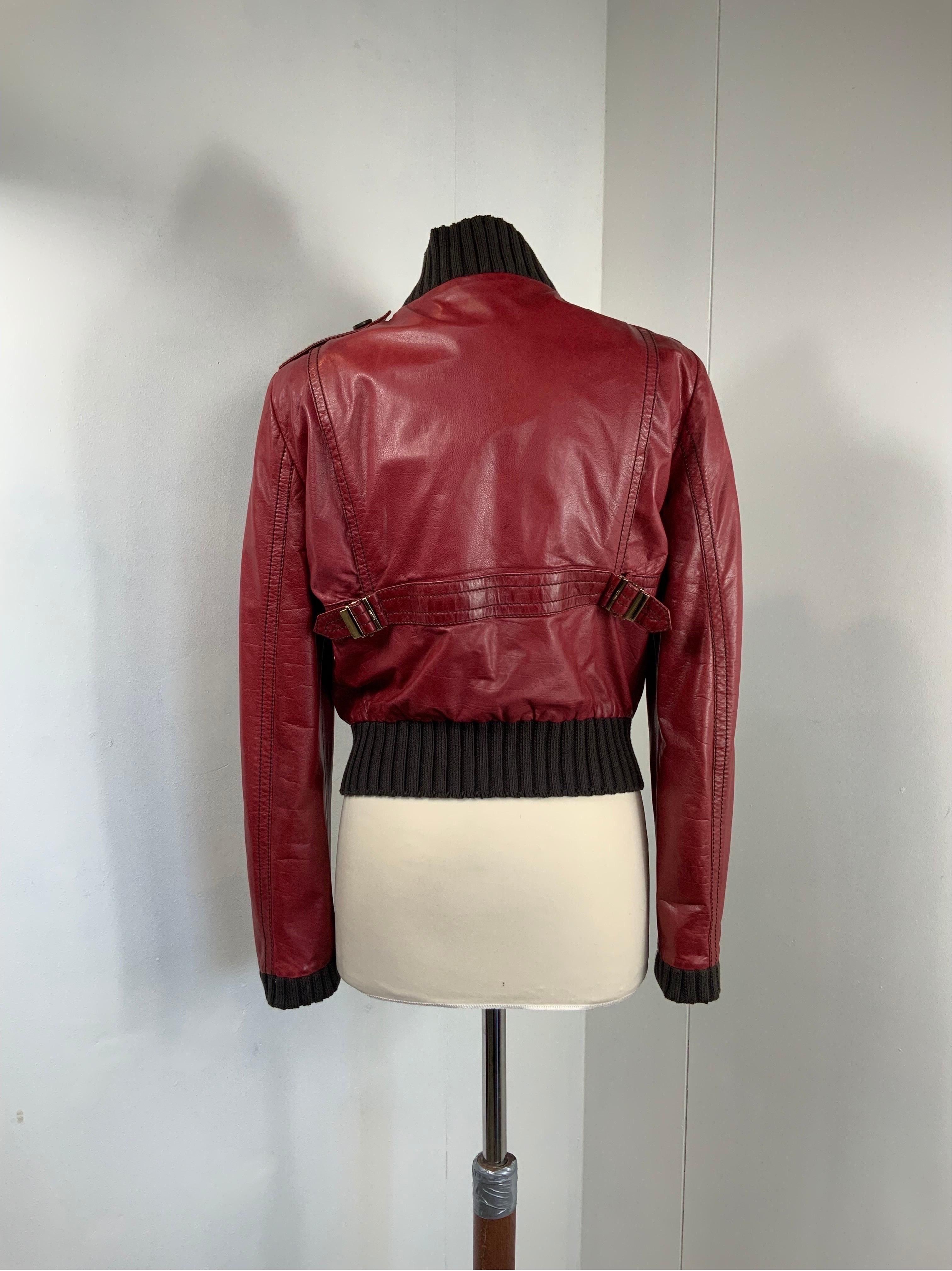 Brown Gucci 2006 Madonna leather jacket 
