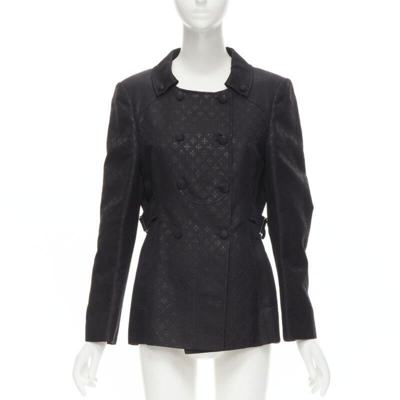 GUCCI 2006 Vintage black metallic oriental brocade double breasted jacket IT44 M For Sale