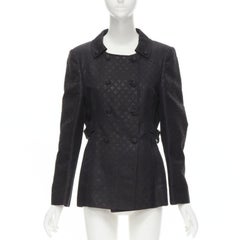 GUCCI 2006 Vintage black metallic oriental brocade double breasted jacket IT44 M