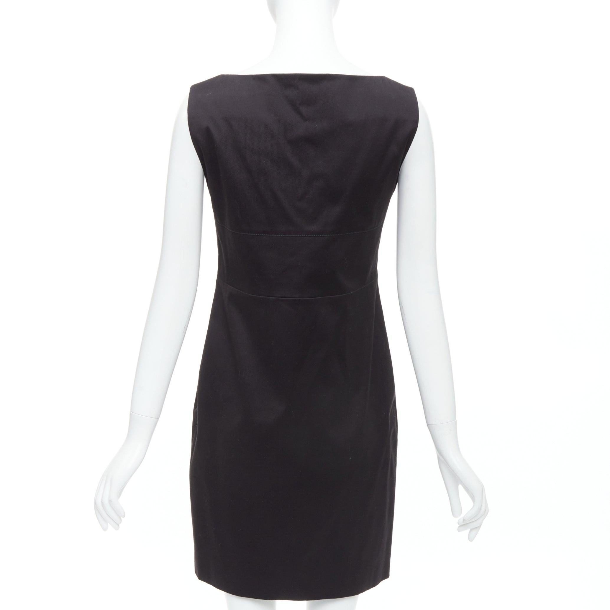 Women's GUCCI 2007 black cotton origami pleat square neckline shift dress IT40 S For Sale
