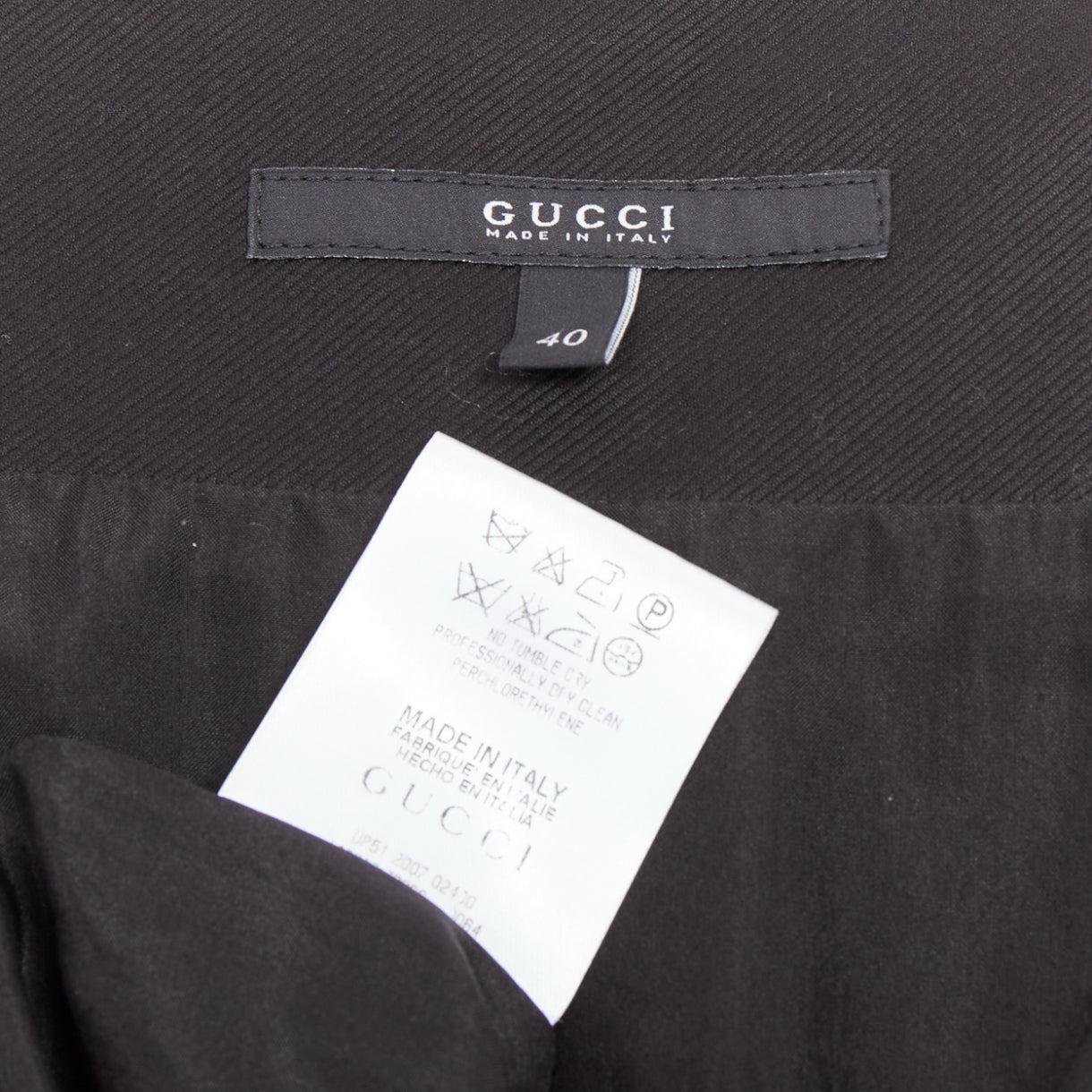 GUCCI 2007 black cotton origami pleat square neckline shift dress IT40 S For Sale 3