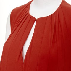 GUCCI 2007 red viscose blend keyhole pleated draped dress IT42 M