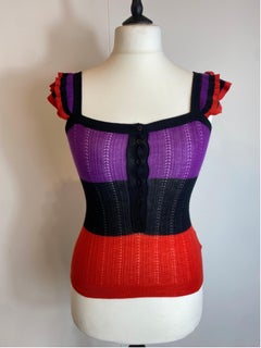 Gucci 2007 SS violet and red stripes top
