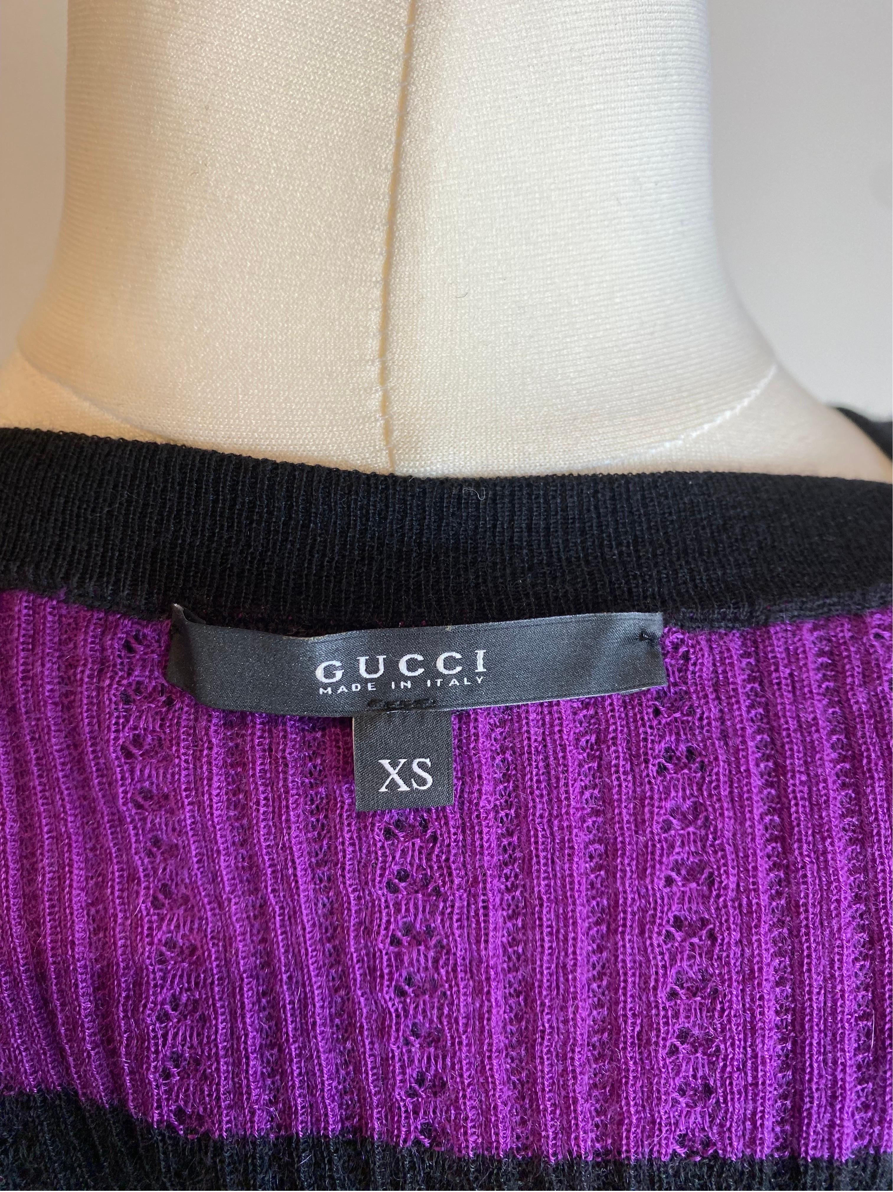 Gucci 2007 SS violet and red stripes top For Sale 3