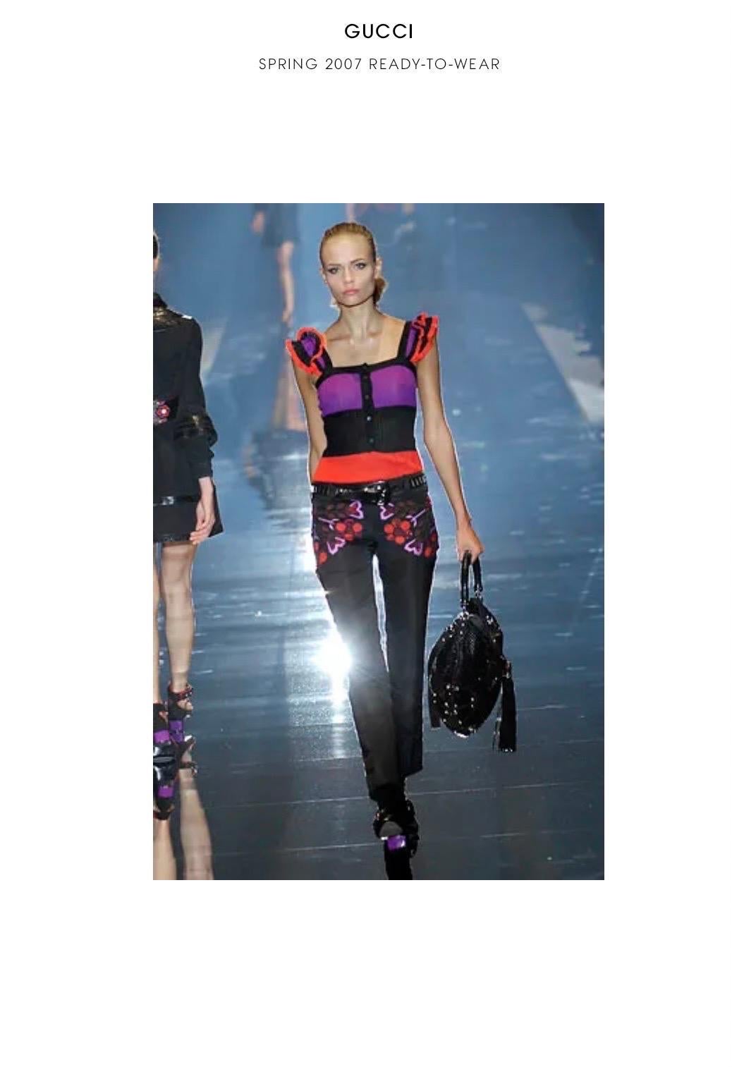 Gucci 2007 SS violet and red stripes top For Sale 4