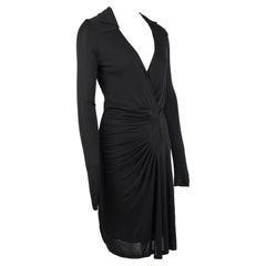 Gucci 2009 Vintage Women's Black Draped Viscose Evening Dress M Italy