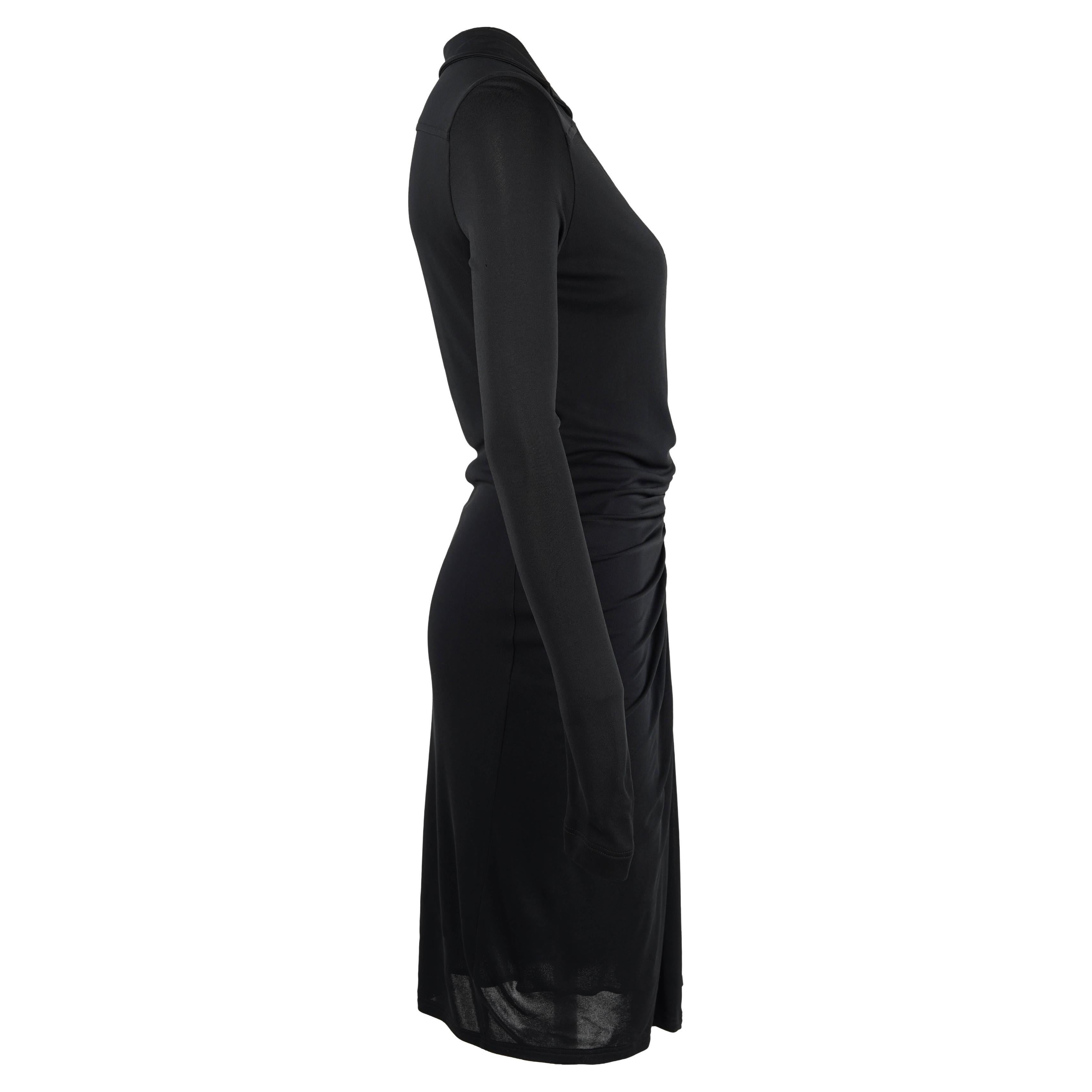 Gucci 2009 Schwarzes drapiertes Kleid aus Viskose im Zustand „Gut“ im Angebot in Berlin, DE