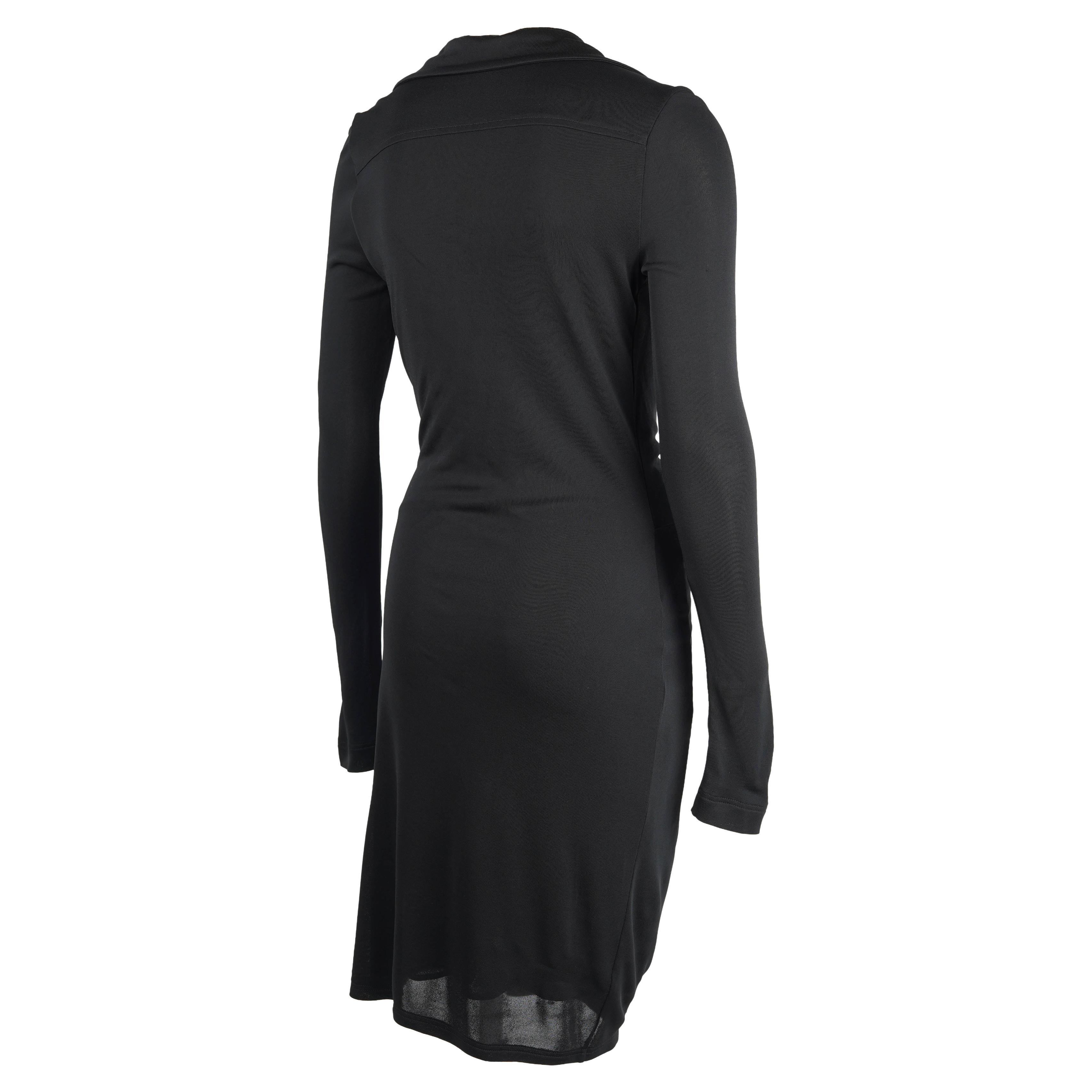 Gucci 2009 Schwarzes drapiertes Kleid aus Viskose Damen im Angebot