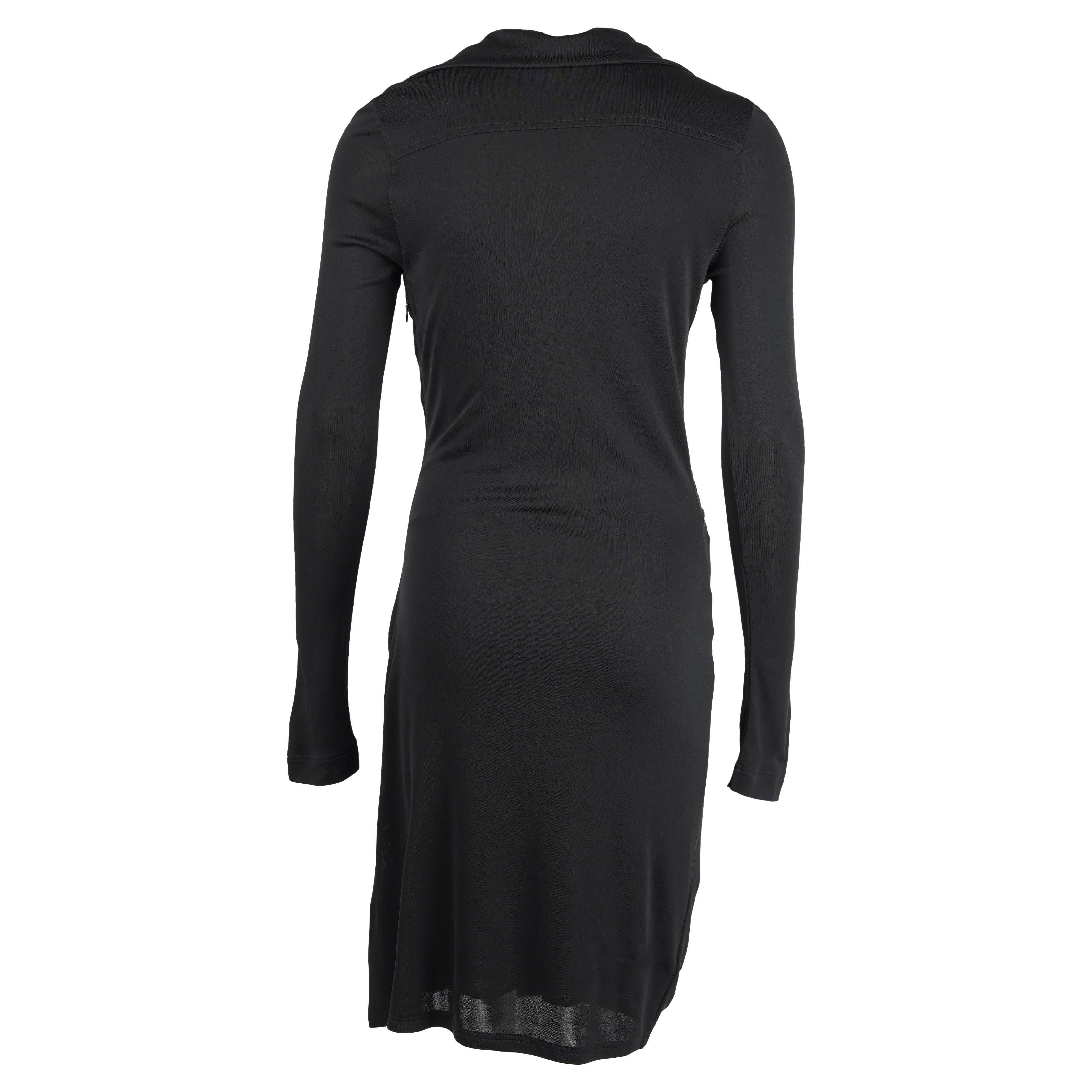 Gucci 2009 Schwarzes drapiertes Kleid aus Viskose im Angebot 1