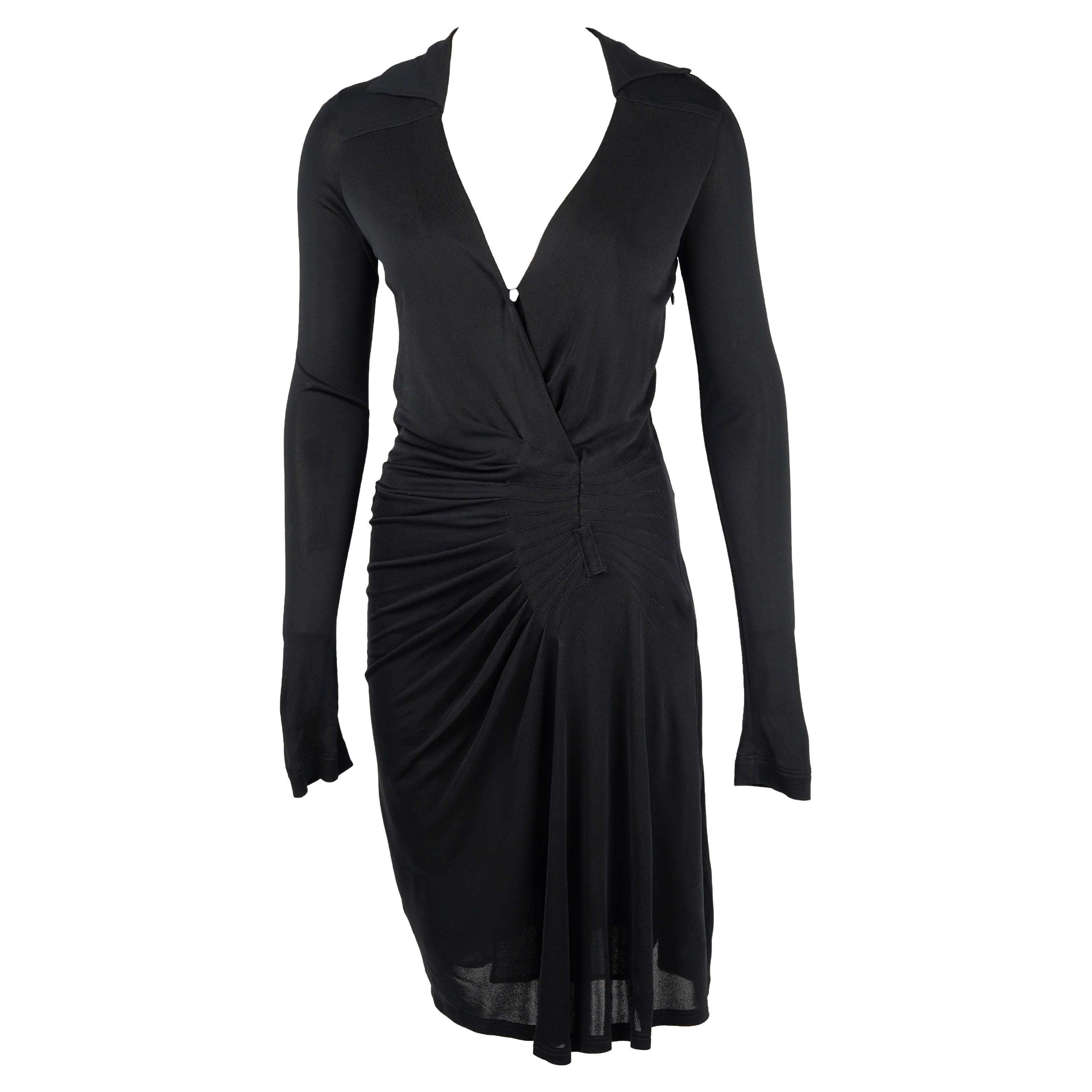 Gucci 2009 Black Draped Viscose Dress