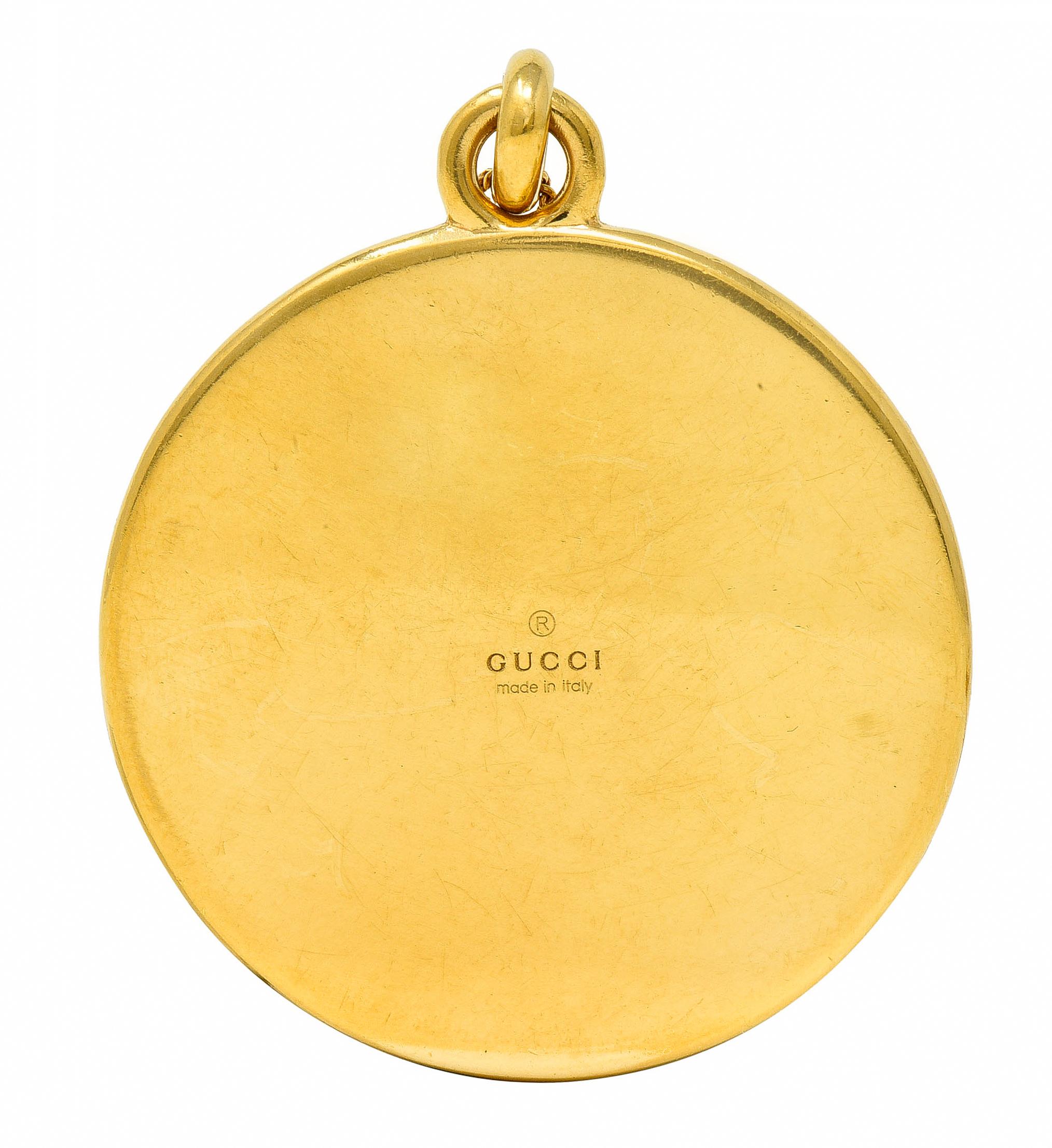 Gucci 2009 Enamel Sea Shell 18 Karat Yellow Gold Horsebit Necklace For Sale 10