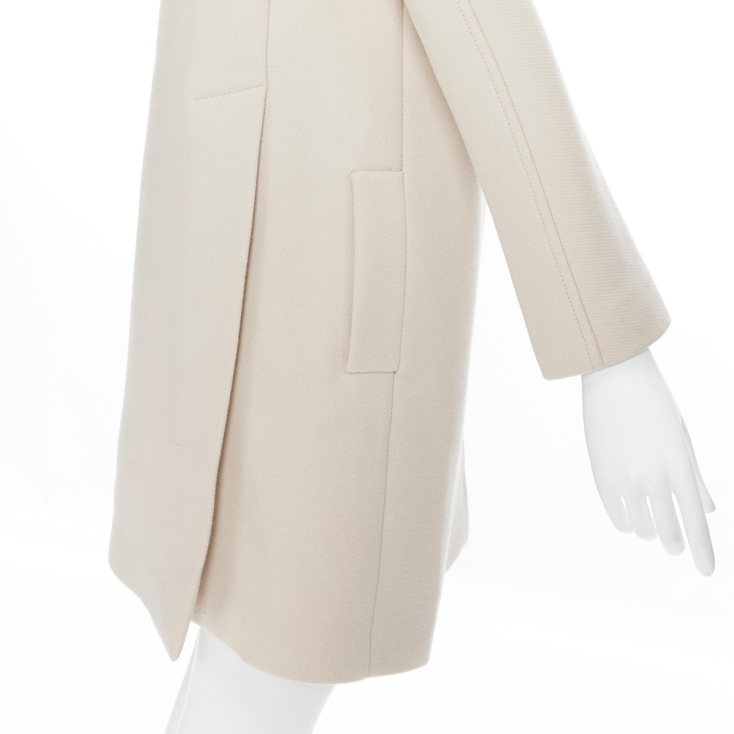 GUCCI 2010 wool cashmere blend taupe beige layered minimal over coat IT36 XS 2