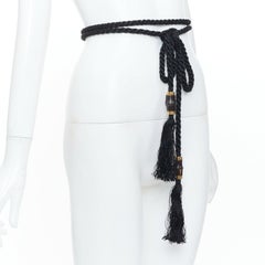 GUCCI 2011 Runway braided cord rope bamboo tassel self-tie wrap accessory belt