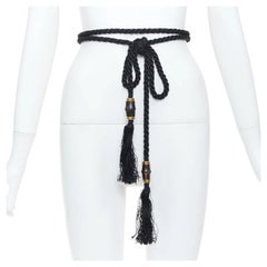 GUCCI 2011 Runway braided cord rope bamboo tassel self-tie wrap accessory belt