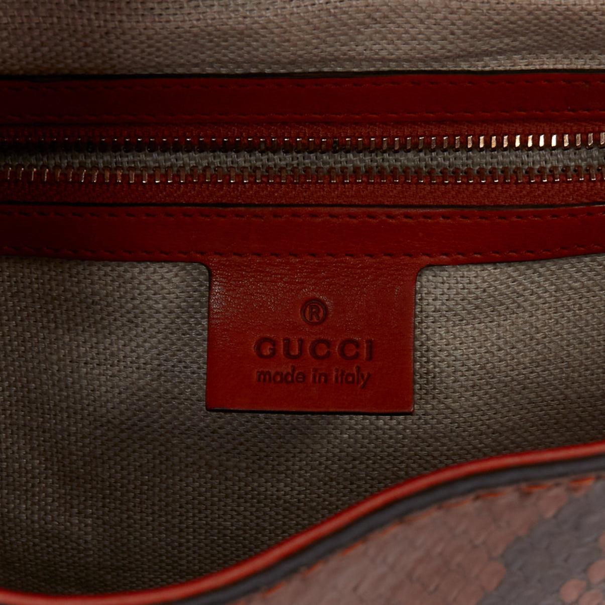 Bolso GUCCI 2011 Snaffle Bit Medium Bolso crosbody de piel escamada naranja en venta 5