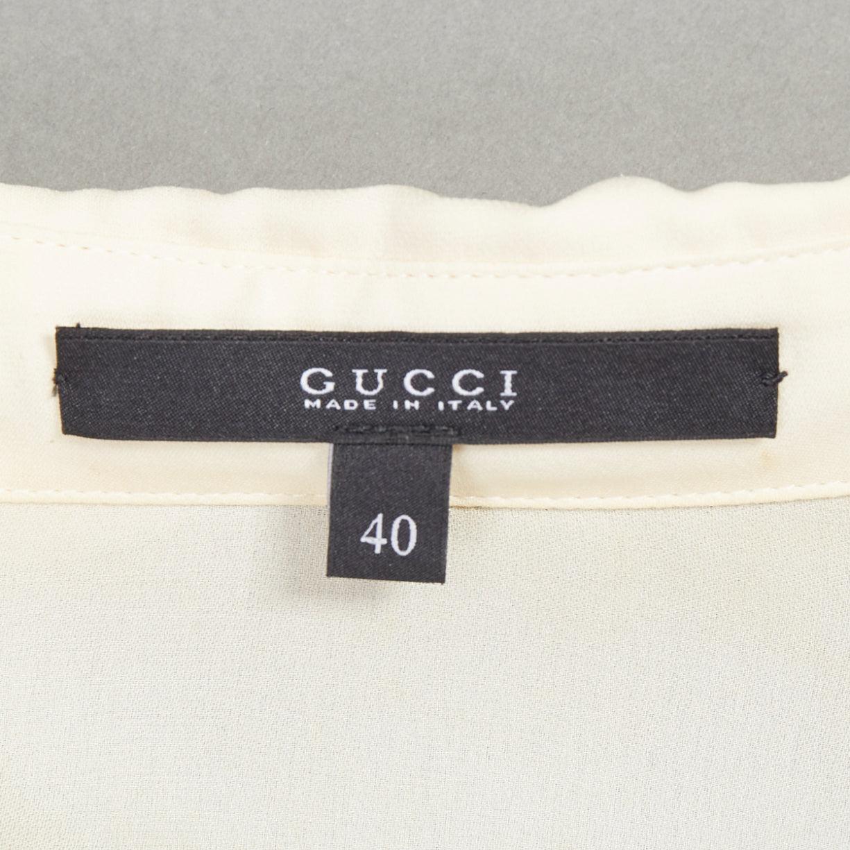 GUCCI 2012 Flora cream silk multicolor floral print drop waist dress IT40 S 3