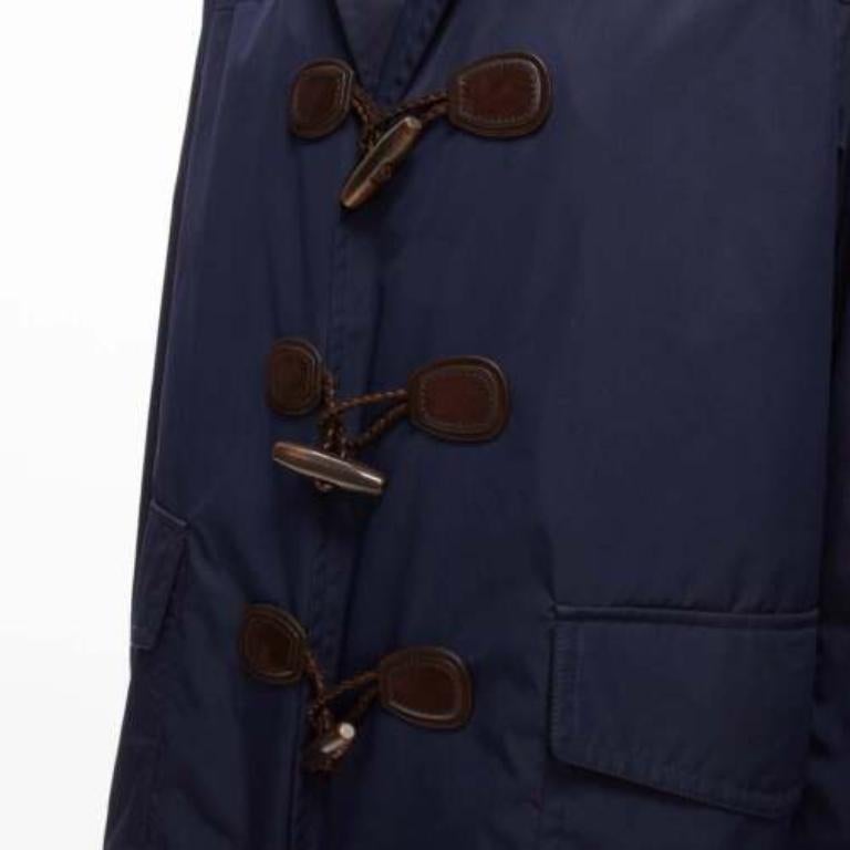Gucci 2012 giacca a vento con cappuccio in nylon marrone con alamari IT48 M. in vendita 2