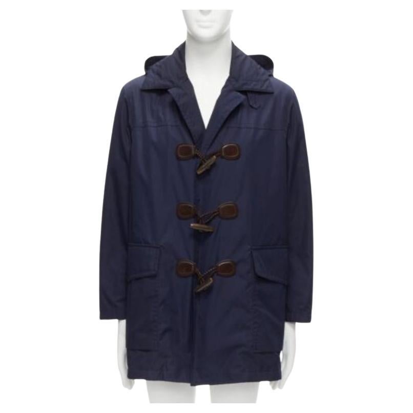 Gucci 2012 giacca a vento con cappuccio in nylon marrone con alamari IT48 M.