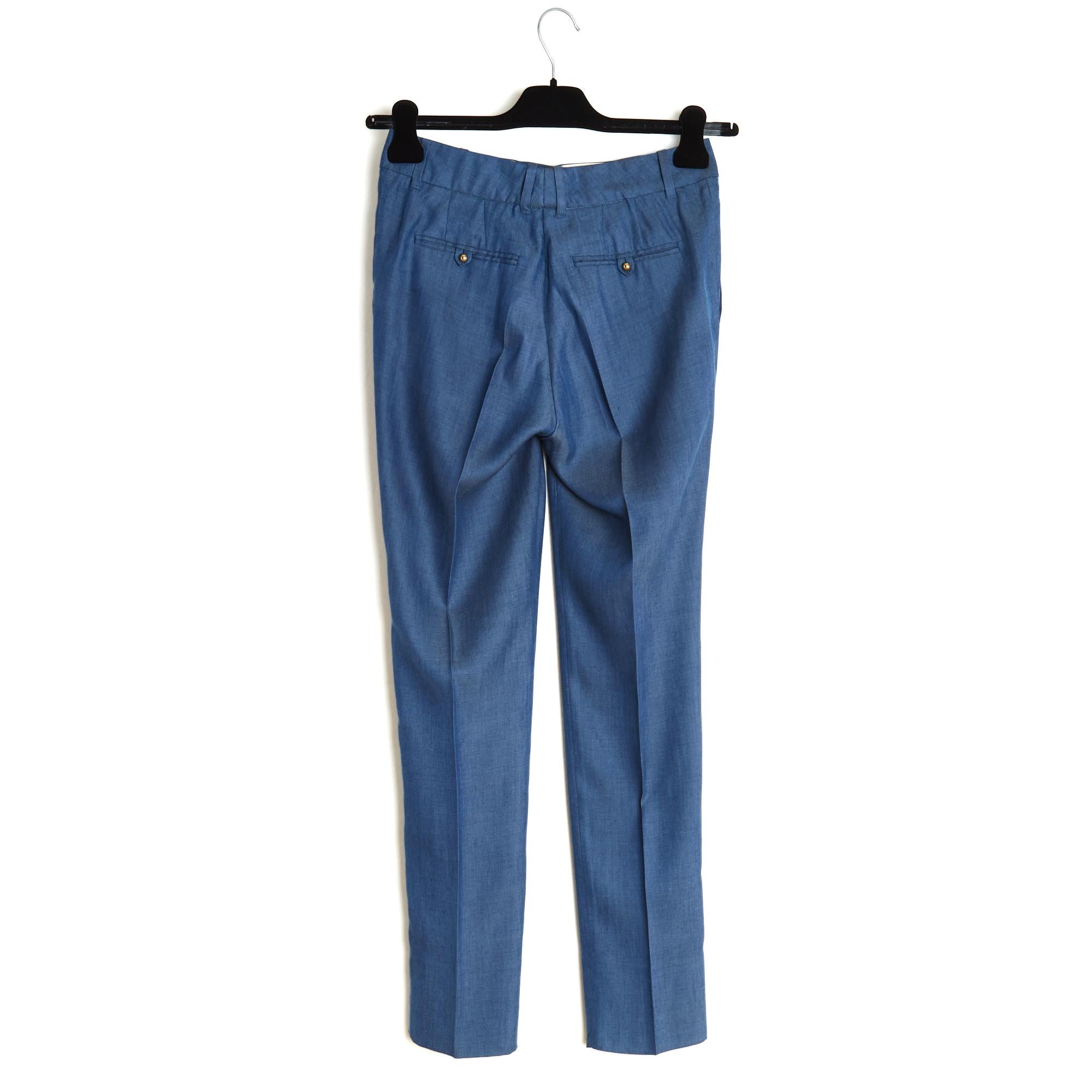 Gucci  2012 Tailleur Pantalon FR34/36 Bleu Ensemble XS/S UK6 US4 en vente 6