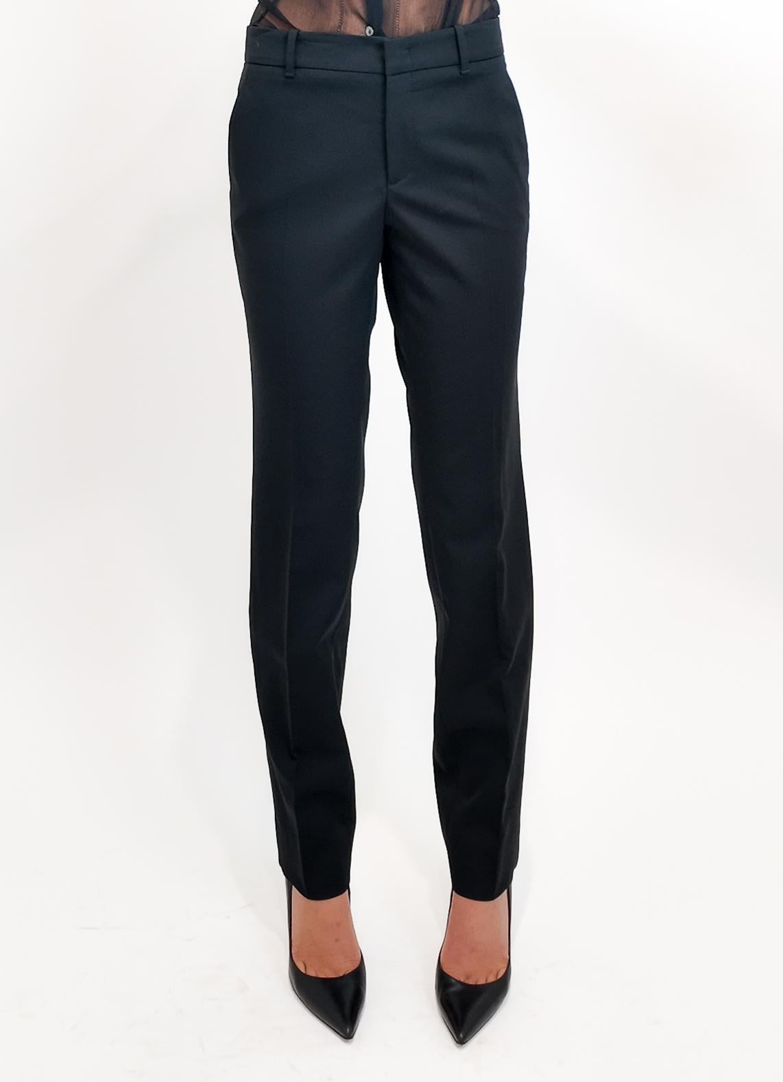 Gucci 2014 Smoking nero slim fit da donna con risvolto in raso in vendita 3
