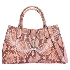 GUCCI 2014 Vintage Jackie – Umhängetasche aus Pythonleder mit Piston-Top-Griff