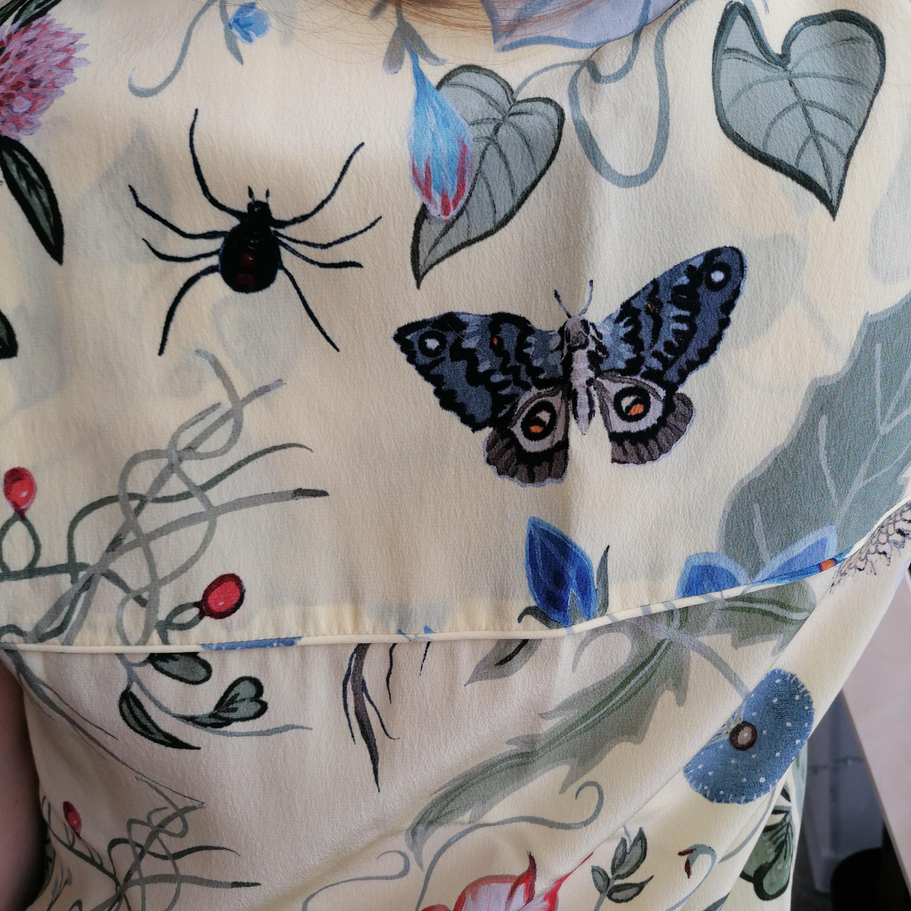 GUCCI 2015 LOGO Silk Flora Kris Knight Flora Print Blouse  USA 8 Rizzoli & Isles 15