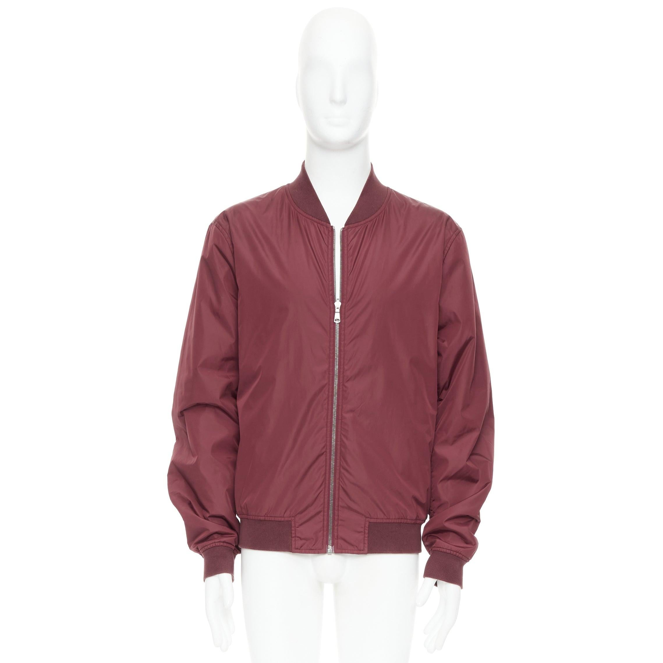 Gucci 2015 reversibile  bomber con zip in nylon bordeaux Monogram IT54 XXL in vendita 5