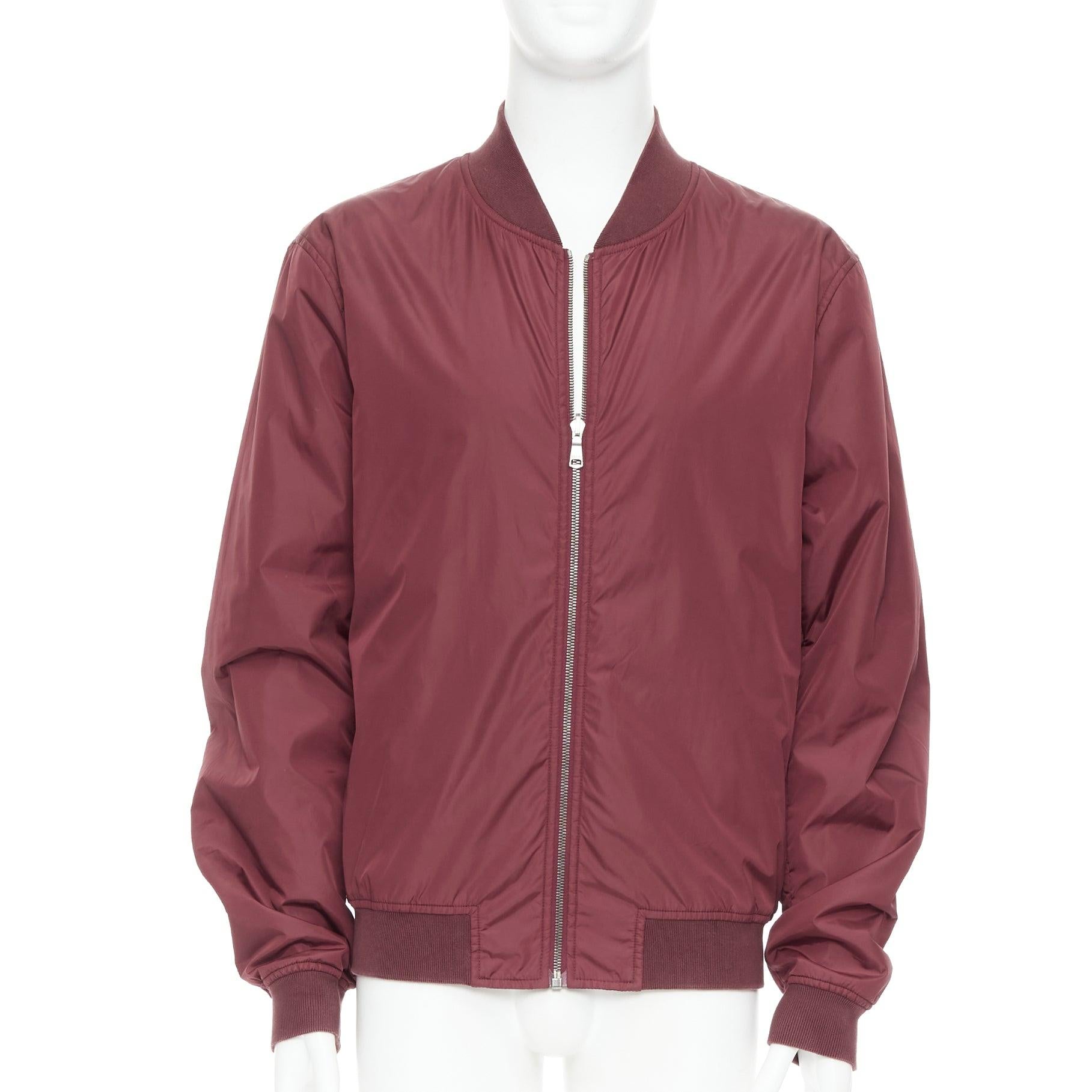 Marrone Gucci 2015 reversibile  bomber con zip in nylon bordeaux Monogram IT54 XXL in vendita