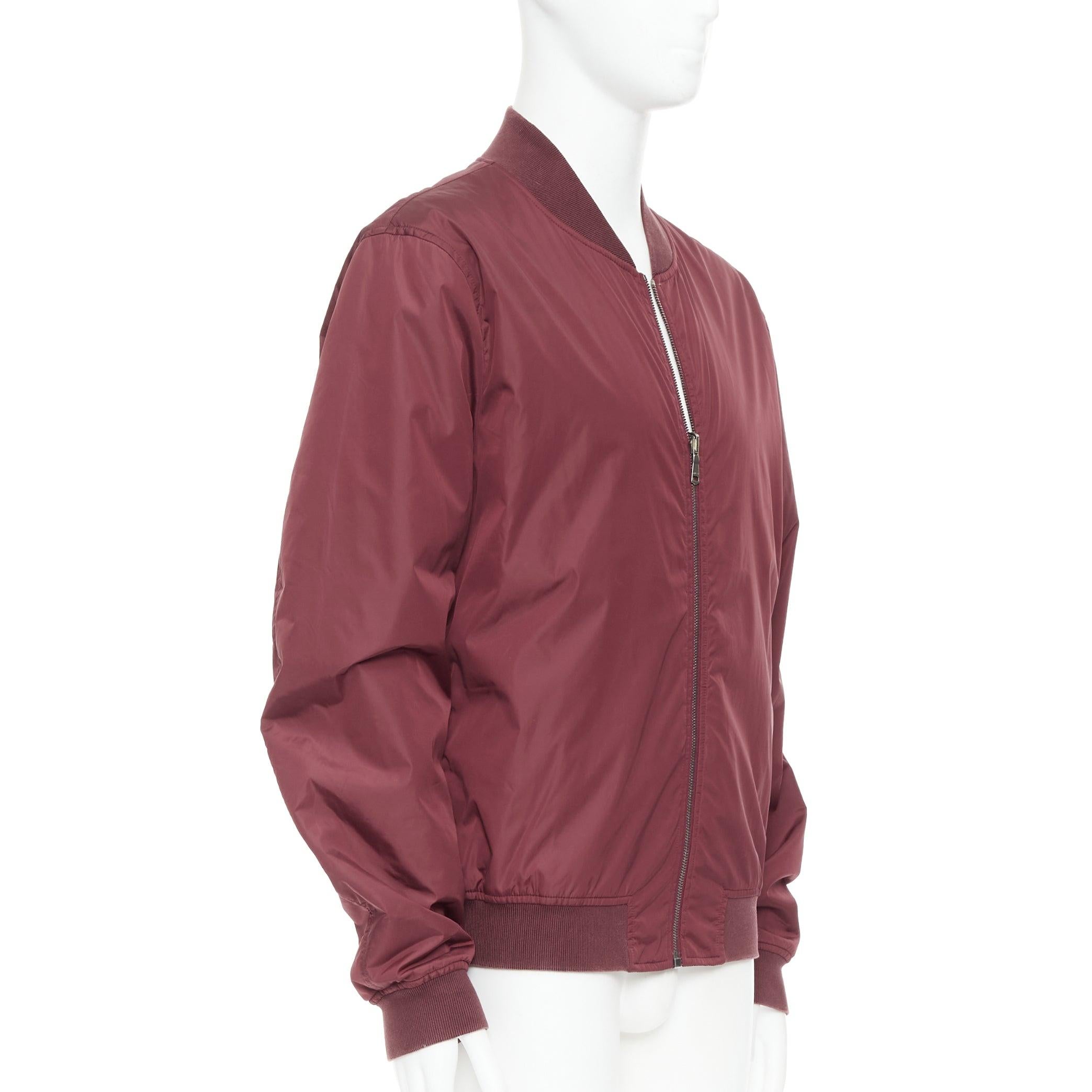 Gucci 2015 reversibile  bomber con zip in nylon bordeaux Monogram IT54 XXL In condizioni ottime in vendita a Hong Kong, NT