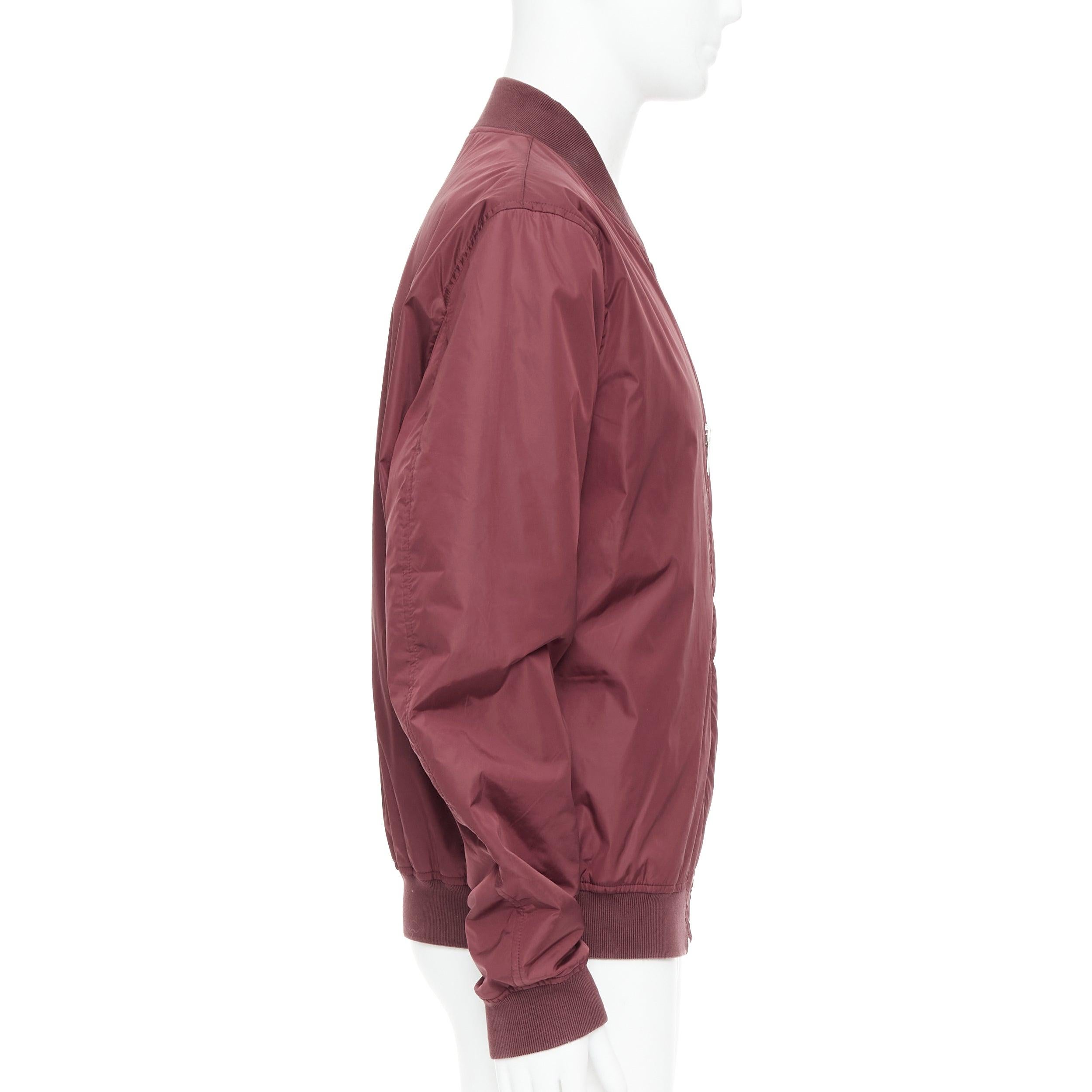 Uomo Gucci 2015 reversibile  bomber con zip in nylon bordeaux Monogram IT54 XXL in vendita