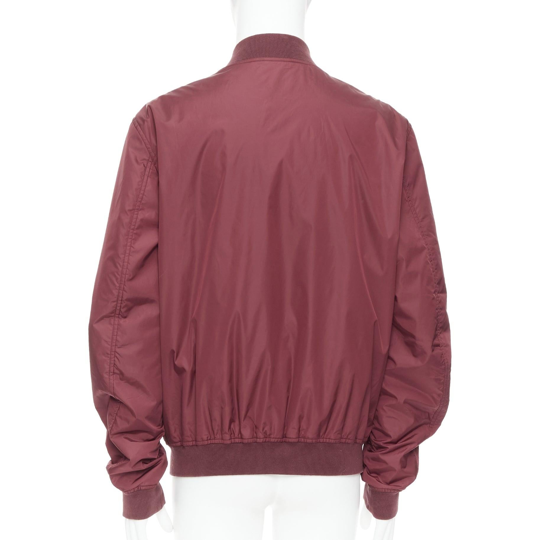 Gucci 2015 reversibile  bomber con zip in nylon bordeaux Monogram IT54 XXL in vendita 1