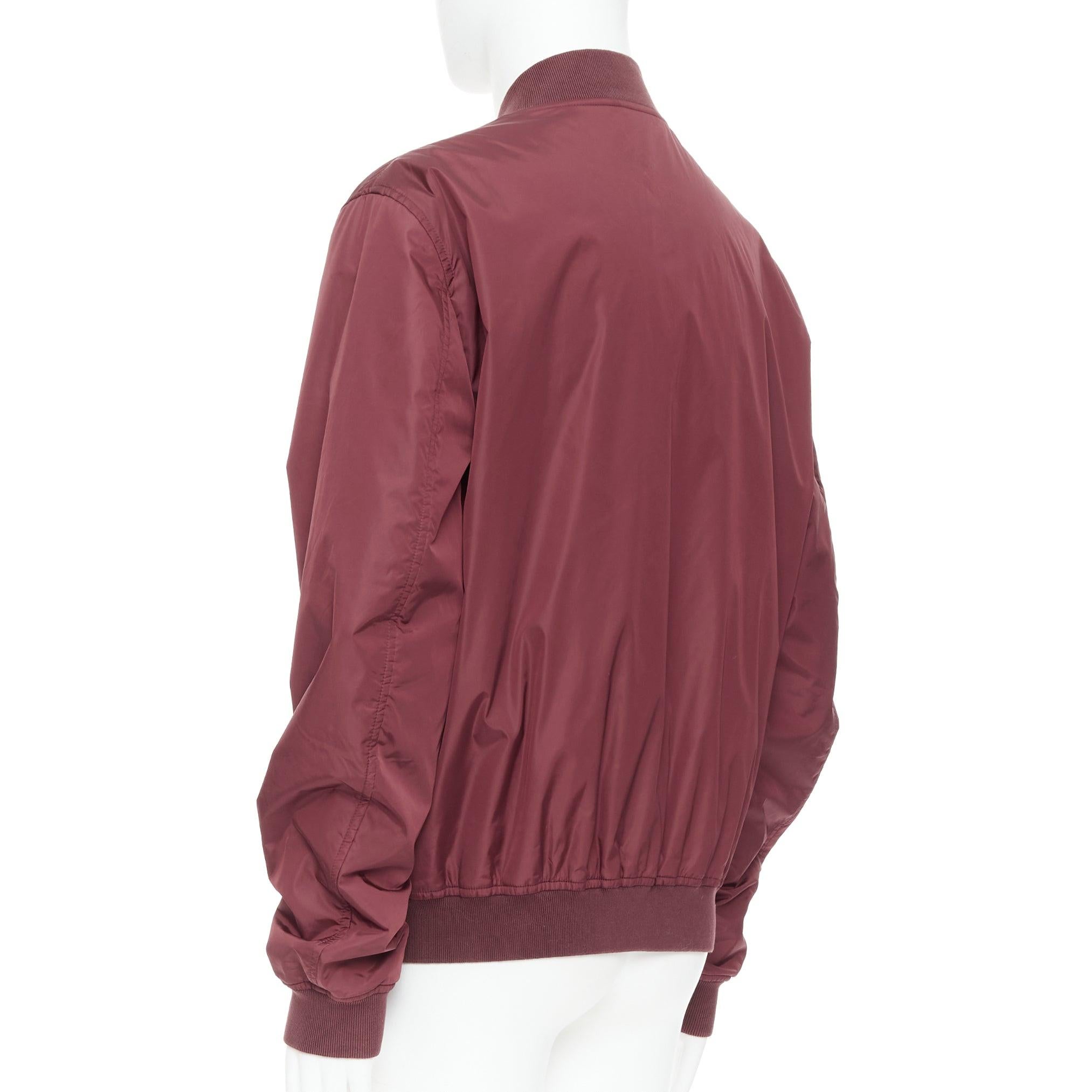 Gucci 2015 reversibile  bomber con zip in nylon bordeaux Monogram IT54 XXL in vendita 2