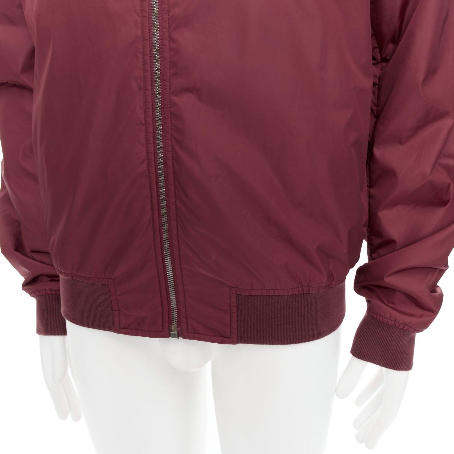 Gucci 2015 reversibile  bomber con zip in nylon bordeaux Monogram IT54 XXL in vendita 3