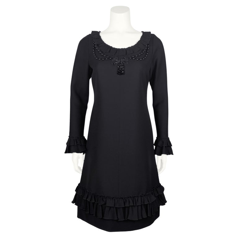 gucci black long sleeve dress Gucci Tom Ford 2004 Black Stretch Long Sleeve Dress with Cut Out