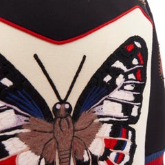 GUCCI 2016  cream black cotton Butterfly Embroidered studded sweatshirt XS